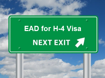 Road sign for EAD for H-4 Visa