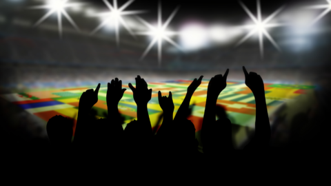 Lentini Visas | Immigration Services, Law Office of Jacqueline Lentini LLC | DOS Updates B-1 Visa Eligibility for FIFA World Cup 2026 Volunteers Silhouettes of cheering fans stand against the bright lights of a packed stadium during a World Cup match. The colorful field glows beneath the spotlights as the crowd celebrates the action.