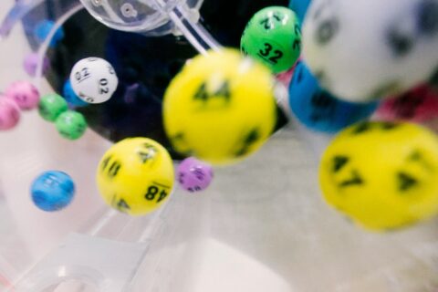 Multi-colored balls with numbers. 